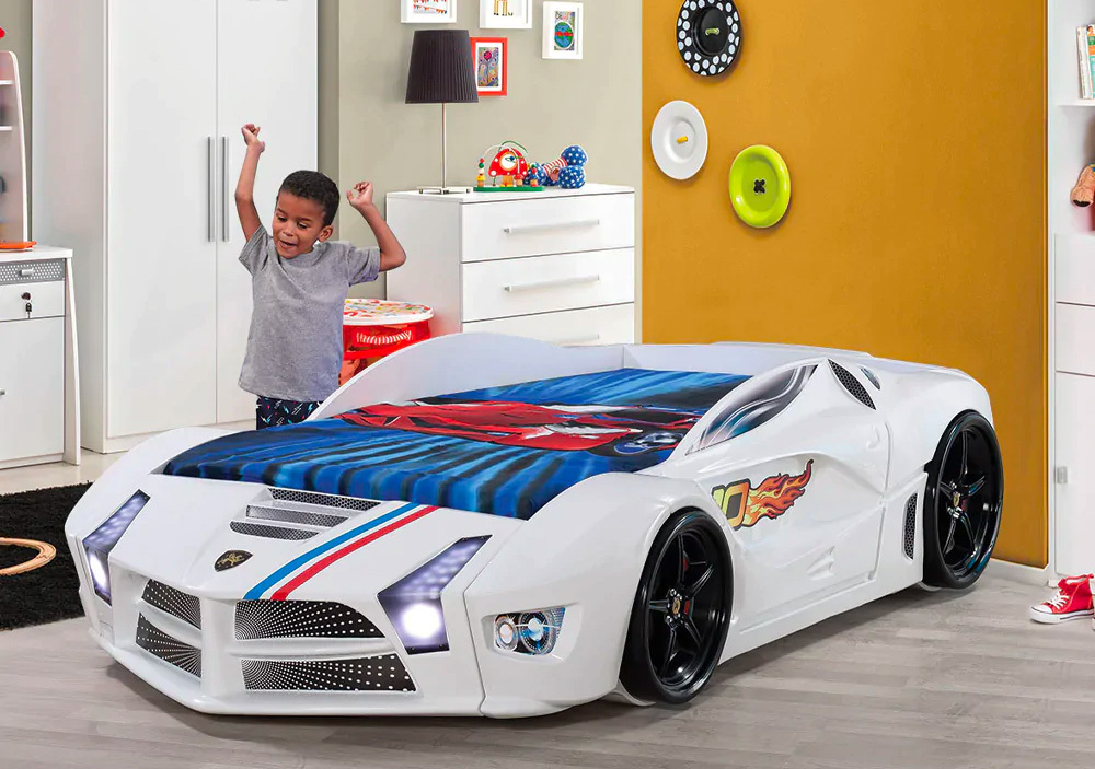 race car beds by zoomie kids