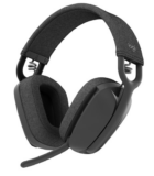 Logitech Zone Vibe Wireless Headset with Microphone on a black background