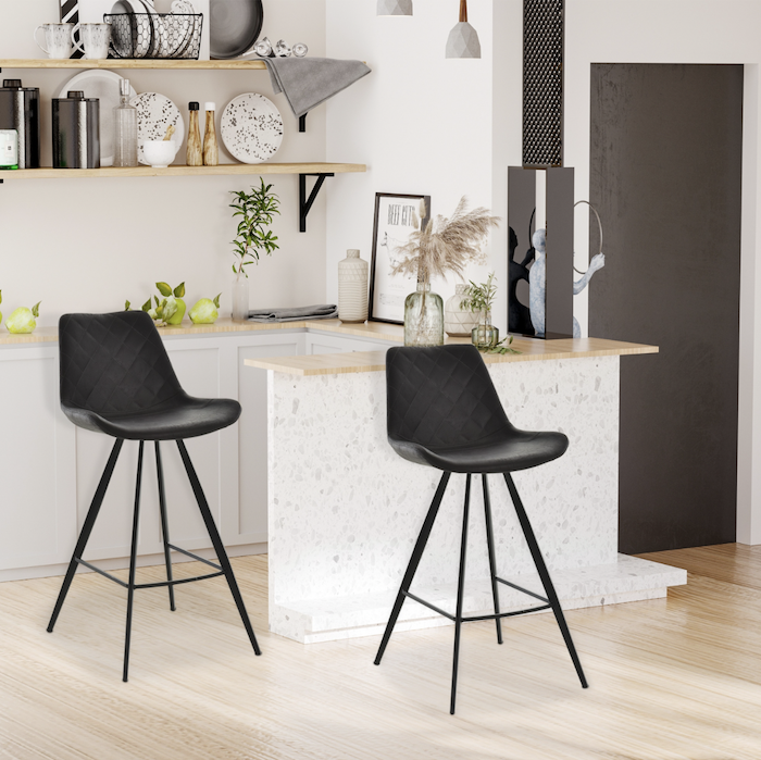 Kitchen bar stools with shelves