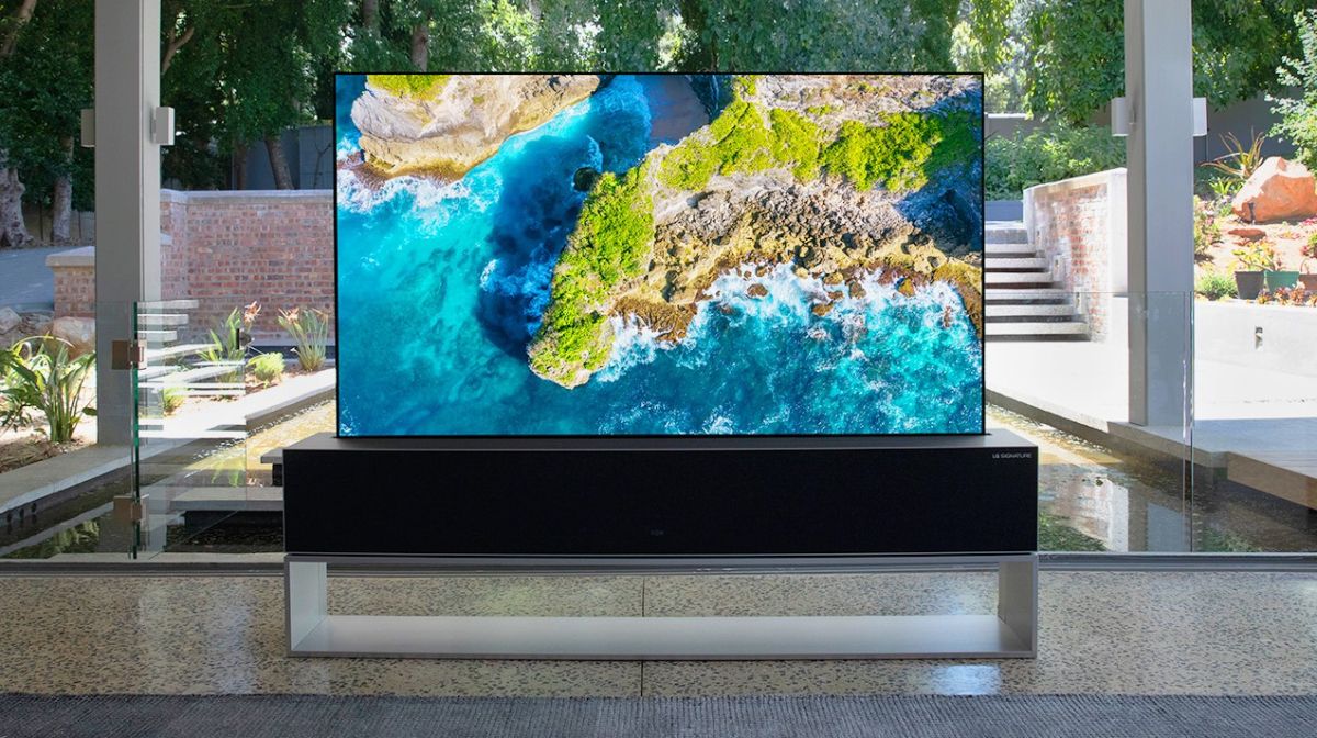 Samsung Smart TV showing the edge of an island in a modern style house