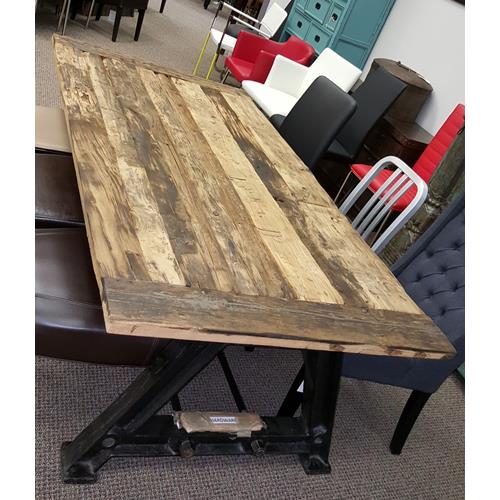 industrial reclaimed wood table