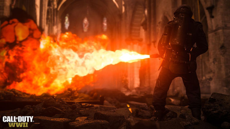 Call of Duty WWII flamethrower