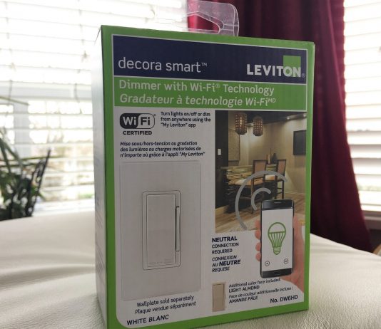 Leviton Wi-Fi Dimmer Switch Box Pic