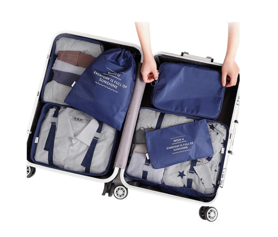 iStar packing cubes in a suitcase.