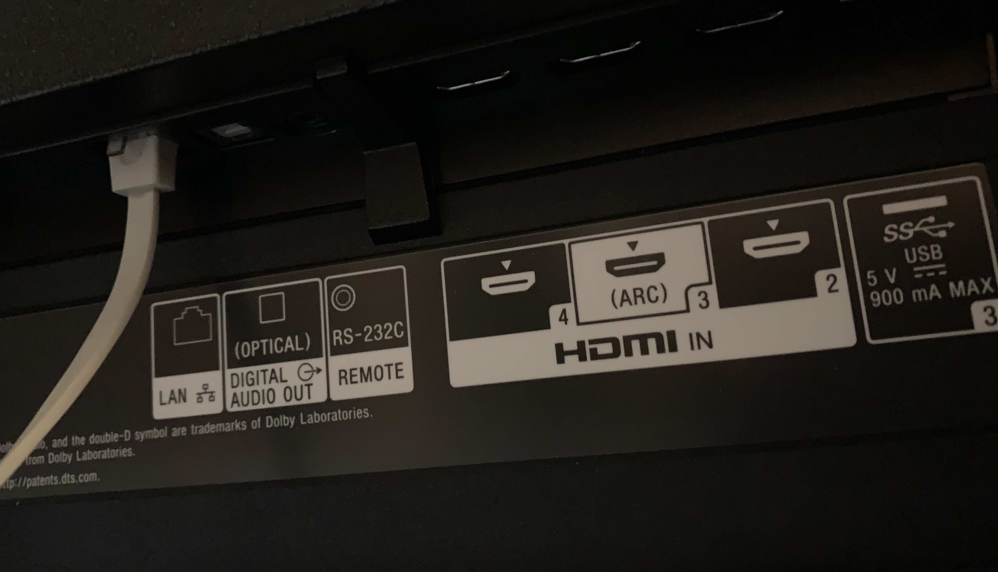 HDMI ports Sony A8G