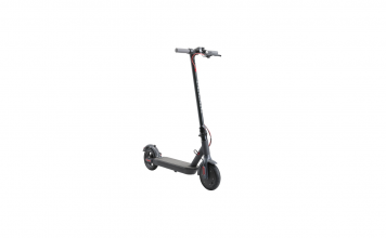 A head-on, angled view of the Gyrocopters flash portable electric scooter on a white background.