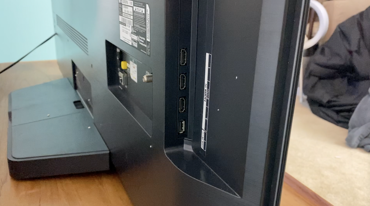 a photo of the LG C9 OLED 4K TV's HDMI ports