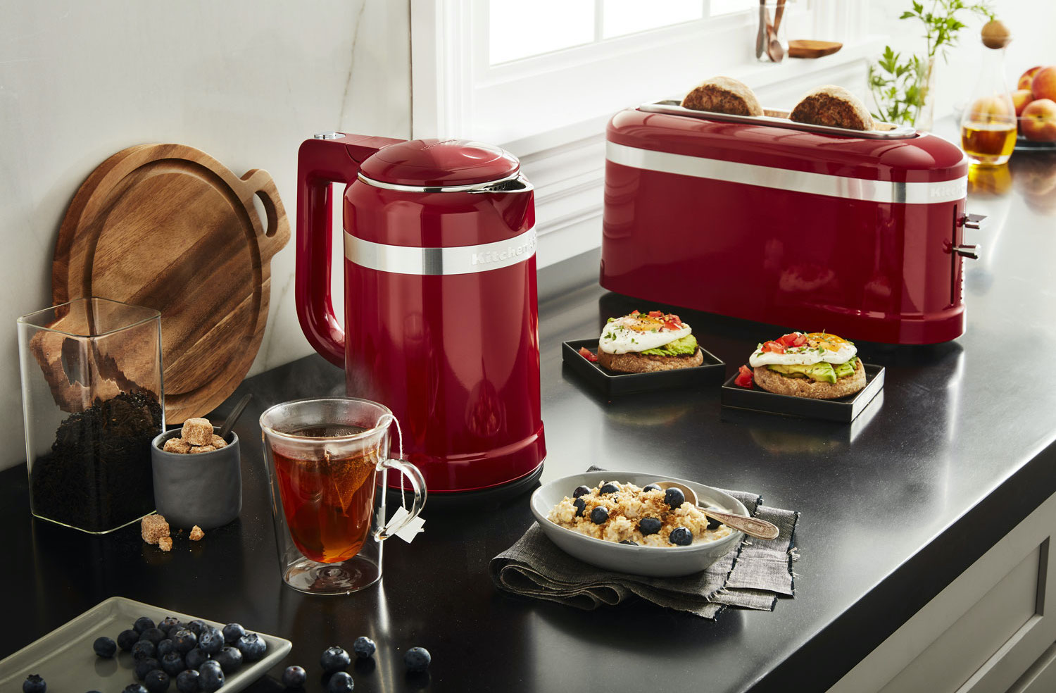 Candy red appliances give your kitchen another classic retro look that you  can customize fro…