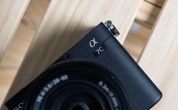 A photo of the Sony A7C full-frame mirrorless camera