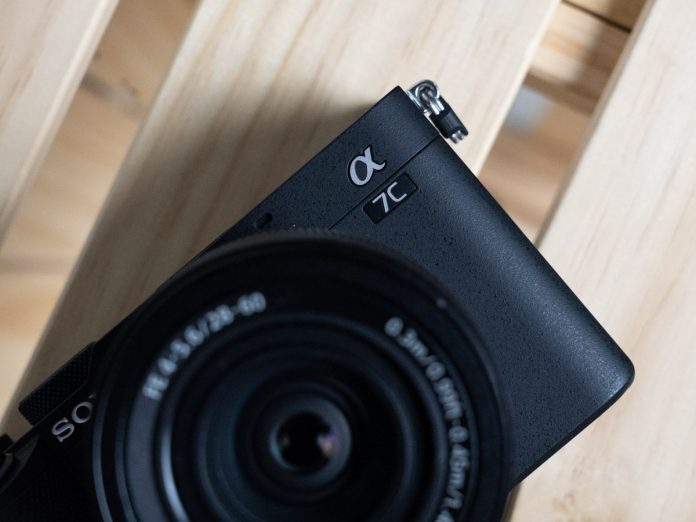 A photo of the Sony A7C full-frame mirrorless camera