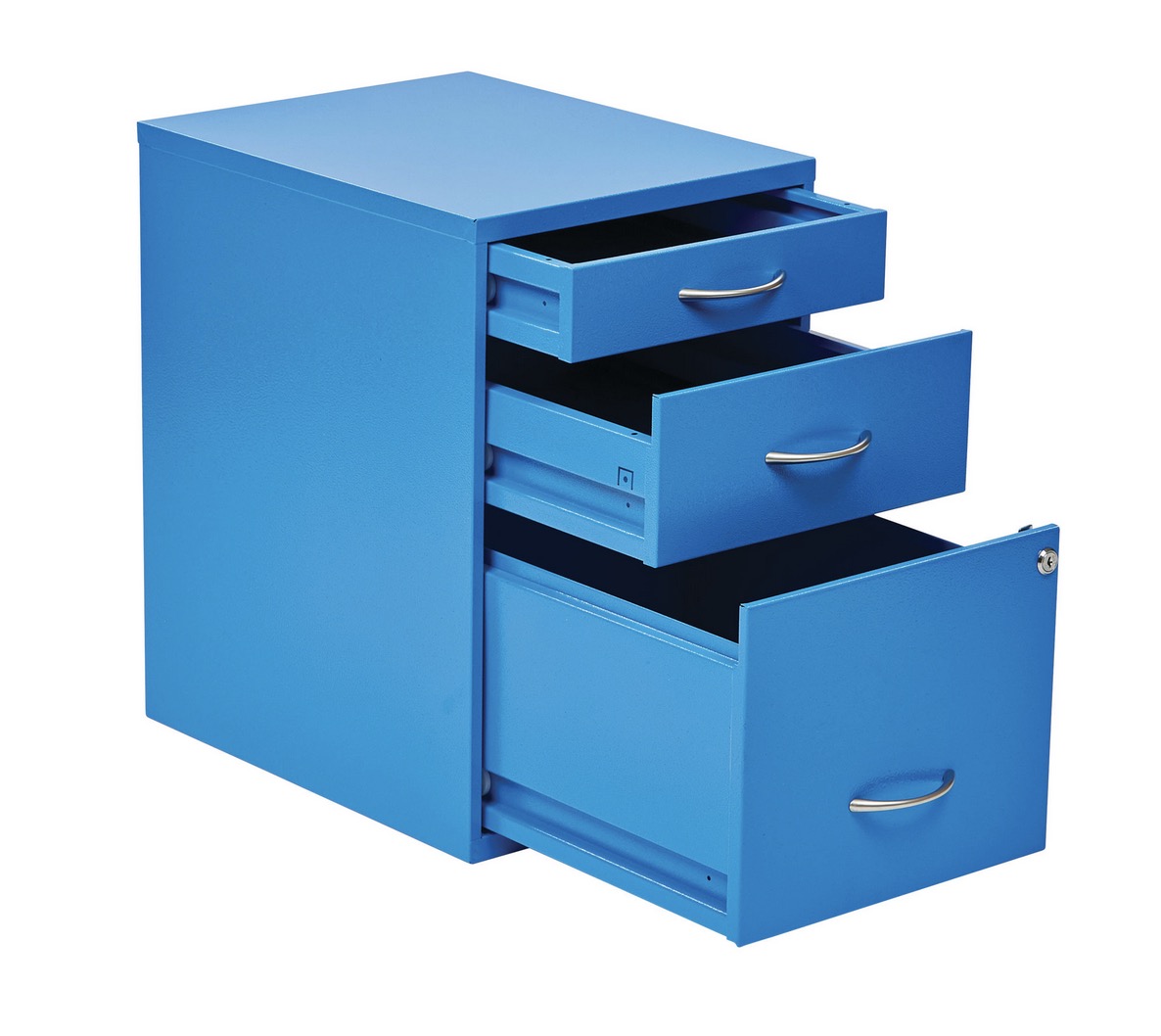 blue filing cabinet