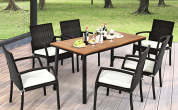 Gymax patio set with table made.