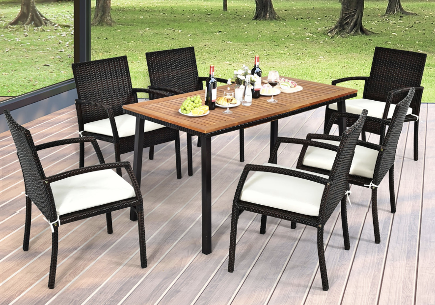 Gymax patio set with table made.