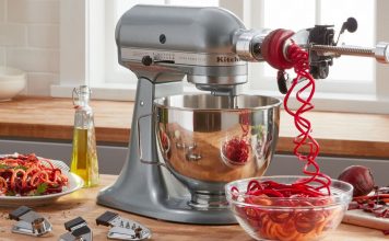 KitchenAid stand mixer with spiralizer attachment