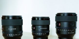 A photo of three Sony GM lenses
