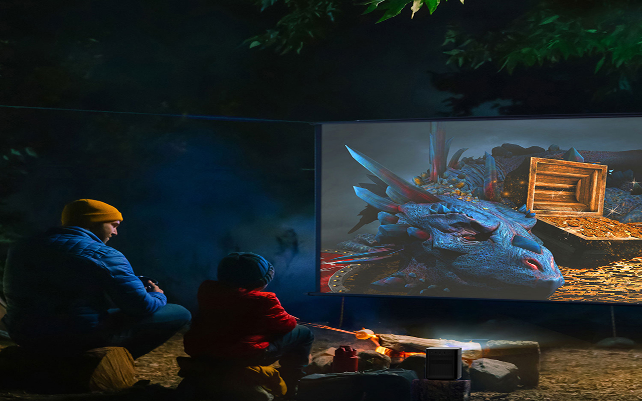 Projecteur de cinéma maison portatif Wi-Fi/Bluetooth 1080p 700 lumens ISO Halo+ avec haut-parleurs de XGIMI