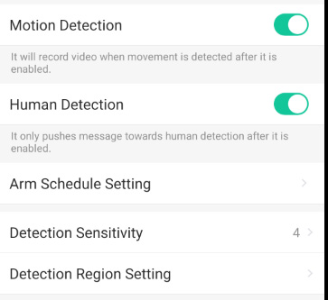 arlo camera motion detection sensitivity