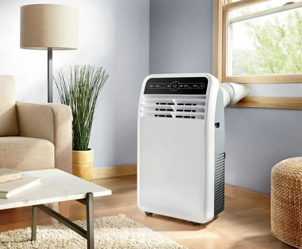 A portable air conditioner can be moved around the house to cool the desired room.