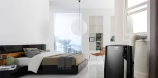 Delonghi 4-in-1 Portable Air Conditioner in bedroom