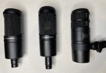 Three Audio Technica Microphones: AT2020, AT2035, AT2040