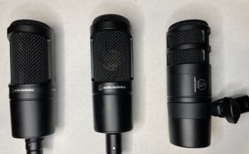 Three Audio Technica Microphones: AT2020, AT2035, AT2040