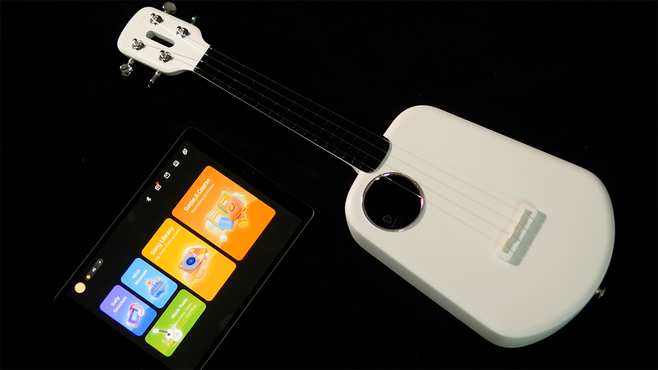 PopuMusic Populele 2 Compact and Portable Smart Ukulele Carbon Fiber  Edition for Beginners, Experts, Kids and Adults