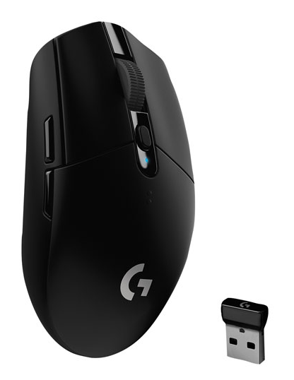 Беспроводная оптическая игровая мышь Logitech G305 с разрешением 12 000 точек на дюйм — черная