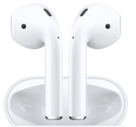 Apple AirPod 2nd generation fully wireless earbuds on a white background