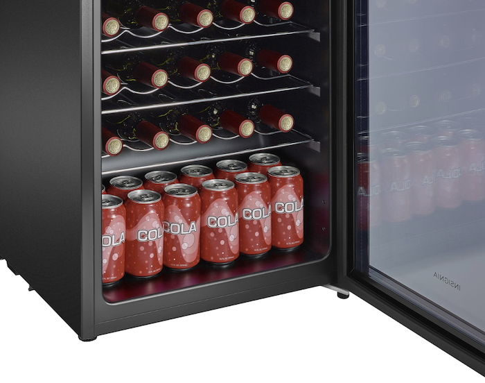 Soda cans in a wine cooler