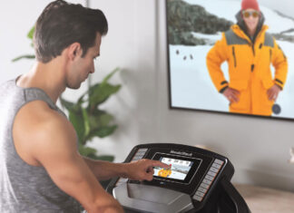 Man using the Nordictrack treadmill.