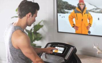 Man using the Nordictrack treadmill.