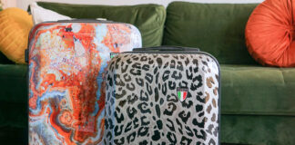 Turkish Marble and Winter Leopard suitcases