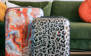 Turkish Marble and Winter Leopard suitcases