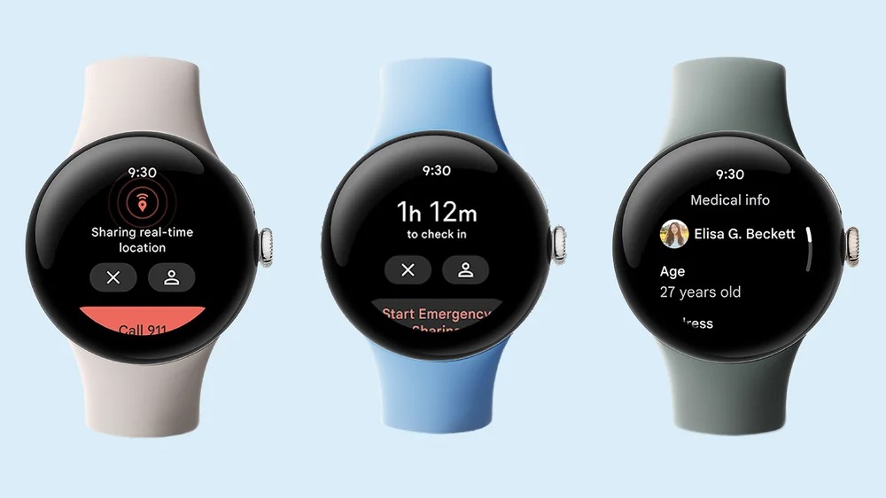 Google Pixel Watch 2 showing different apps