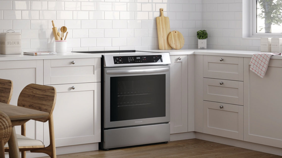 Frigidaire electric stove in kitchen