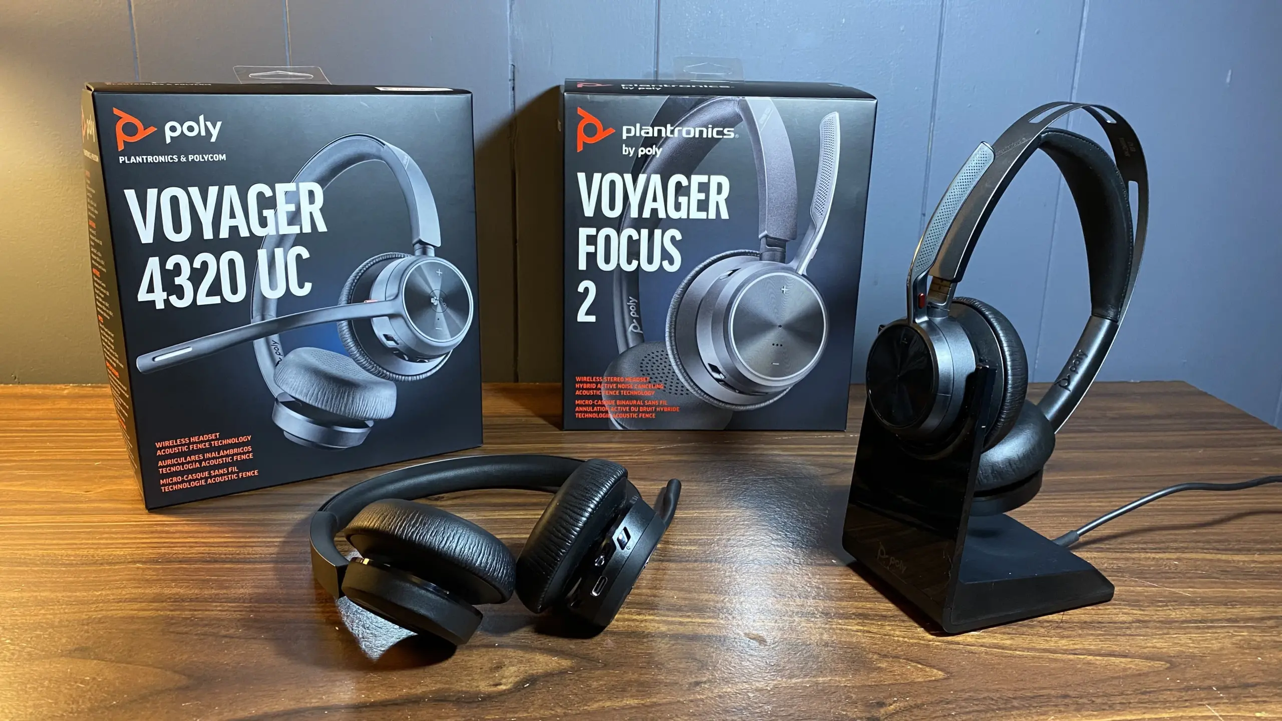 Voyager Focus 2 and Voyager 4320 UC headsets