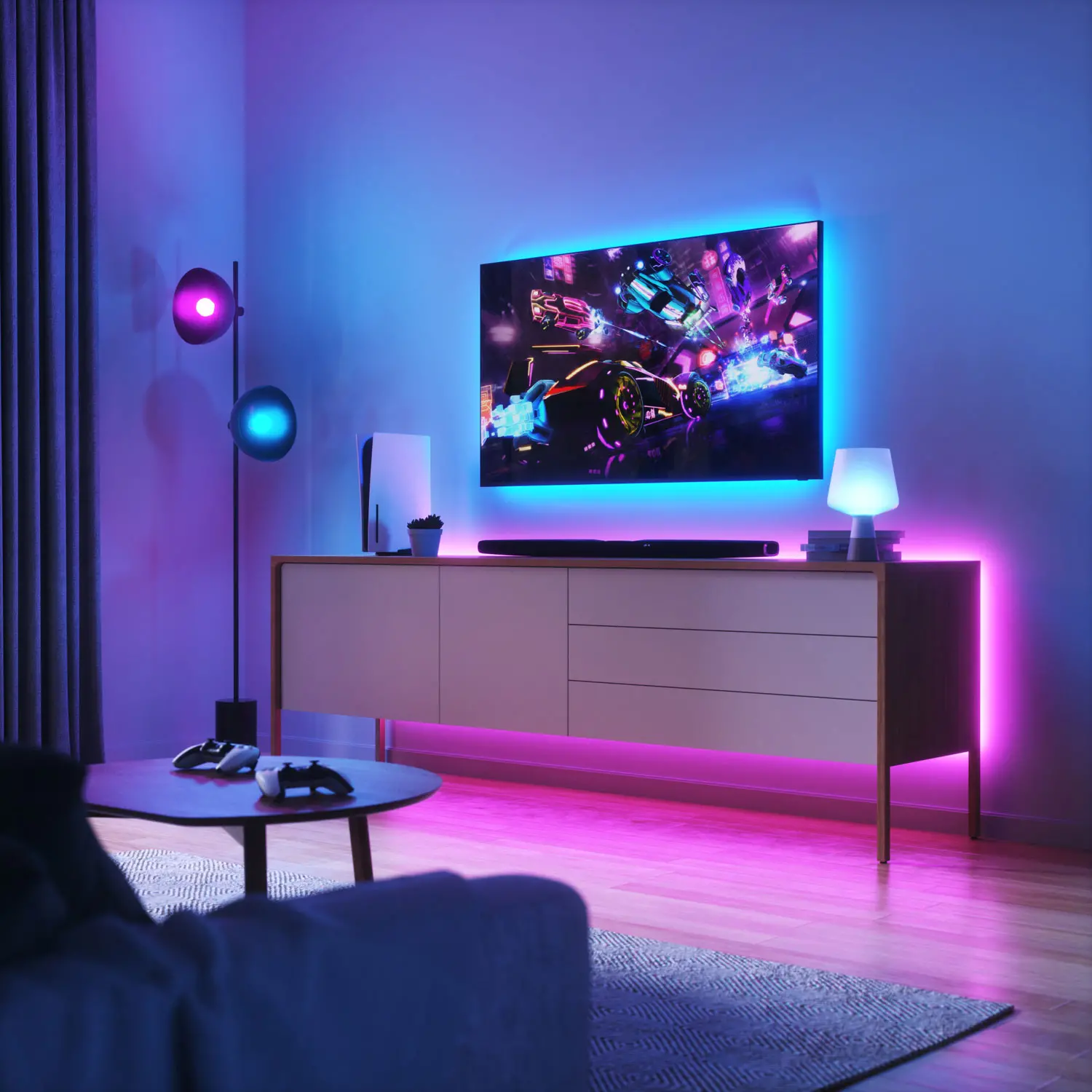 Smart lights in living room