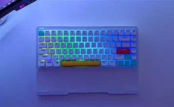 NuPhy Halo75 gaming keyboard with wrist rest