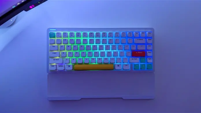 NuPhy Halo75 gaming keyboard with wrist rest