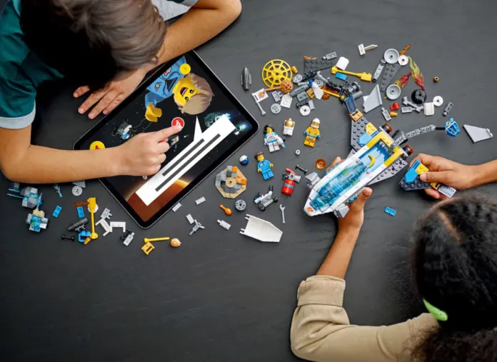 Children playing with LEGOs.