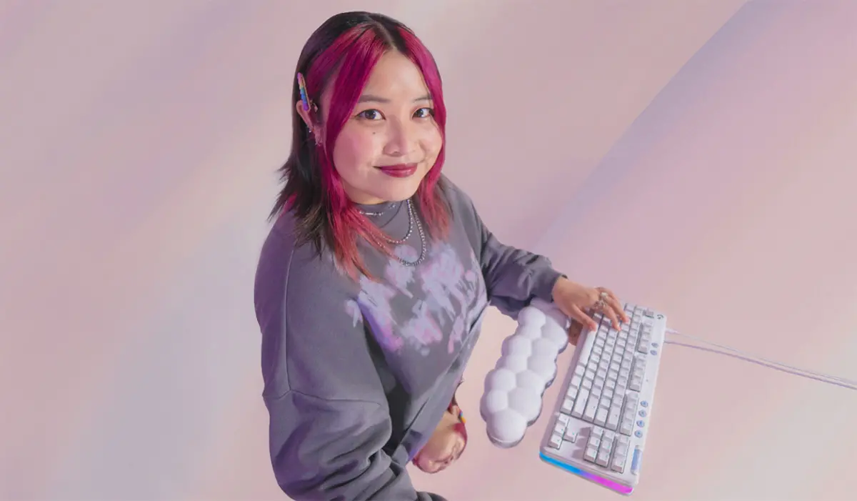 Person using mechanical keyboard
