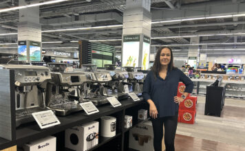 Posing in the Best Buy Breville premium in-store experience.