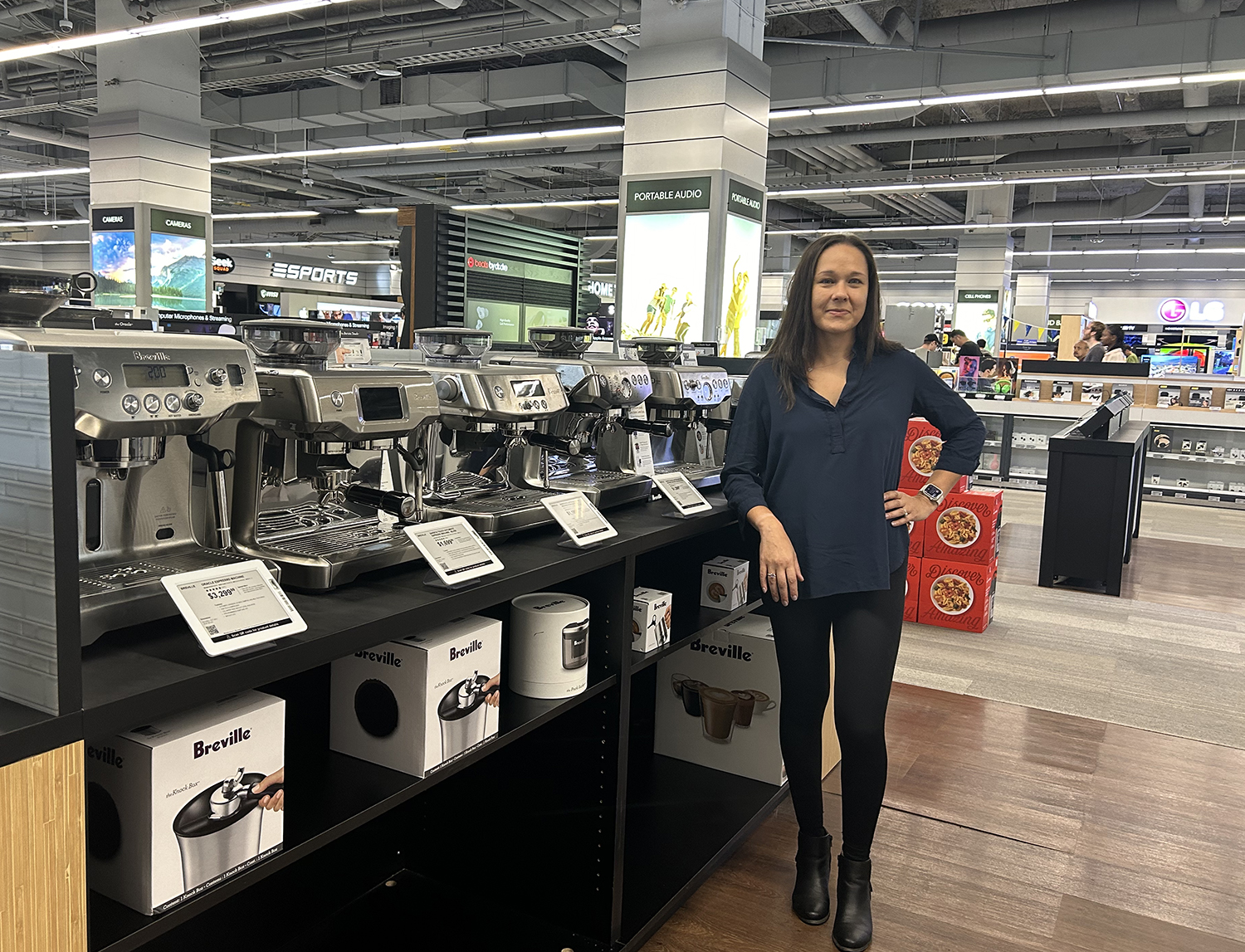 Posing in the Best Buy Breville premium in-store experience.