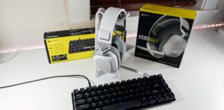 Corsair HS80 Max headphones and K65 Pro Mini keyboard