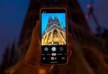 Taking low-light photo with Google Pixel 8 Pro.