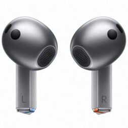 Samsung Galaxy Buds3 loose on white background.