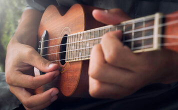 playing Ukulele