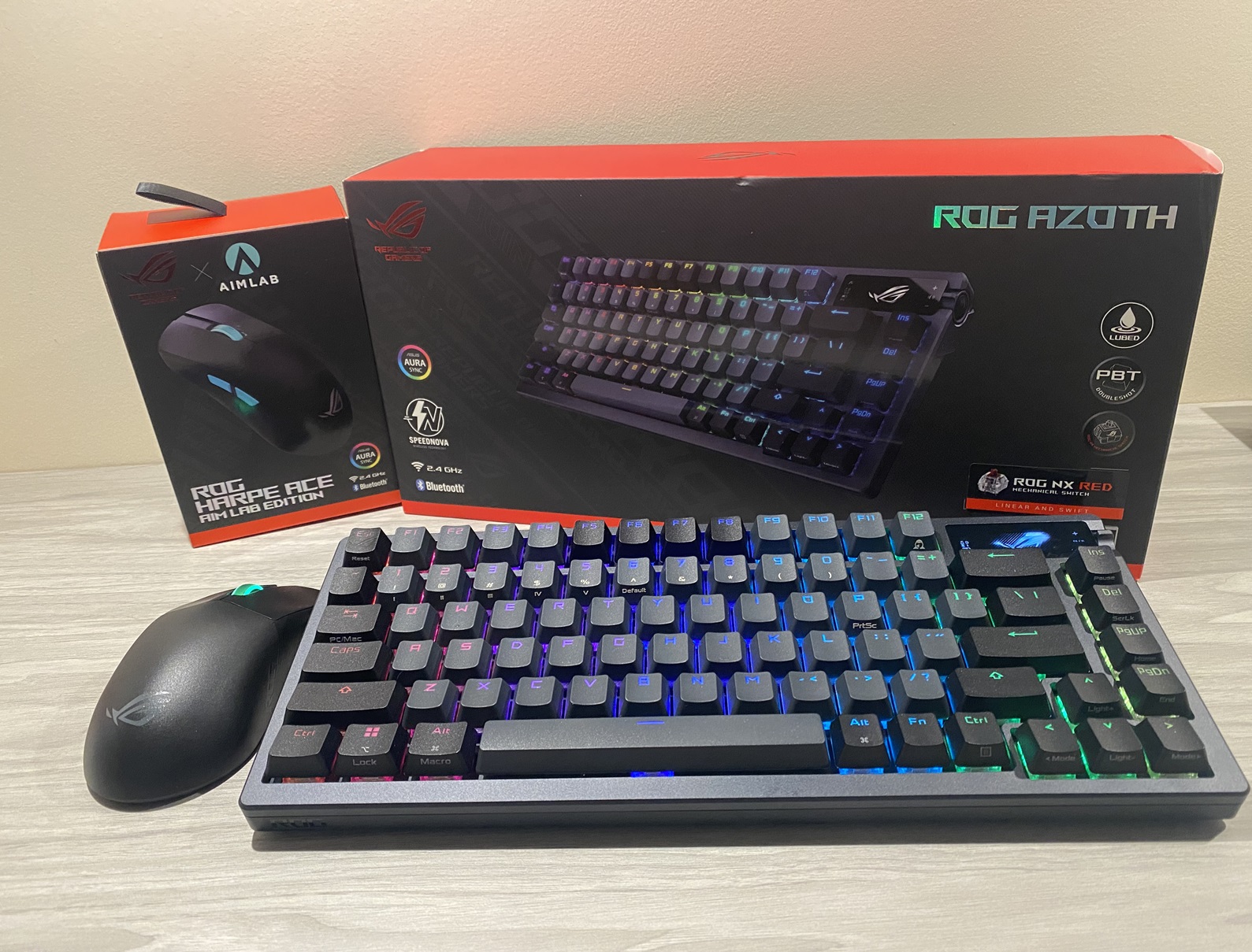 ASUS ROG Azoth gaming keyboard and Harpe Ace mouse review