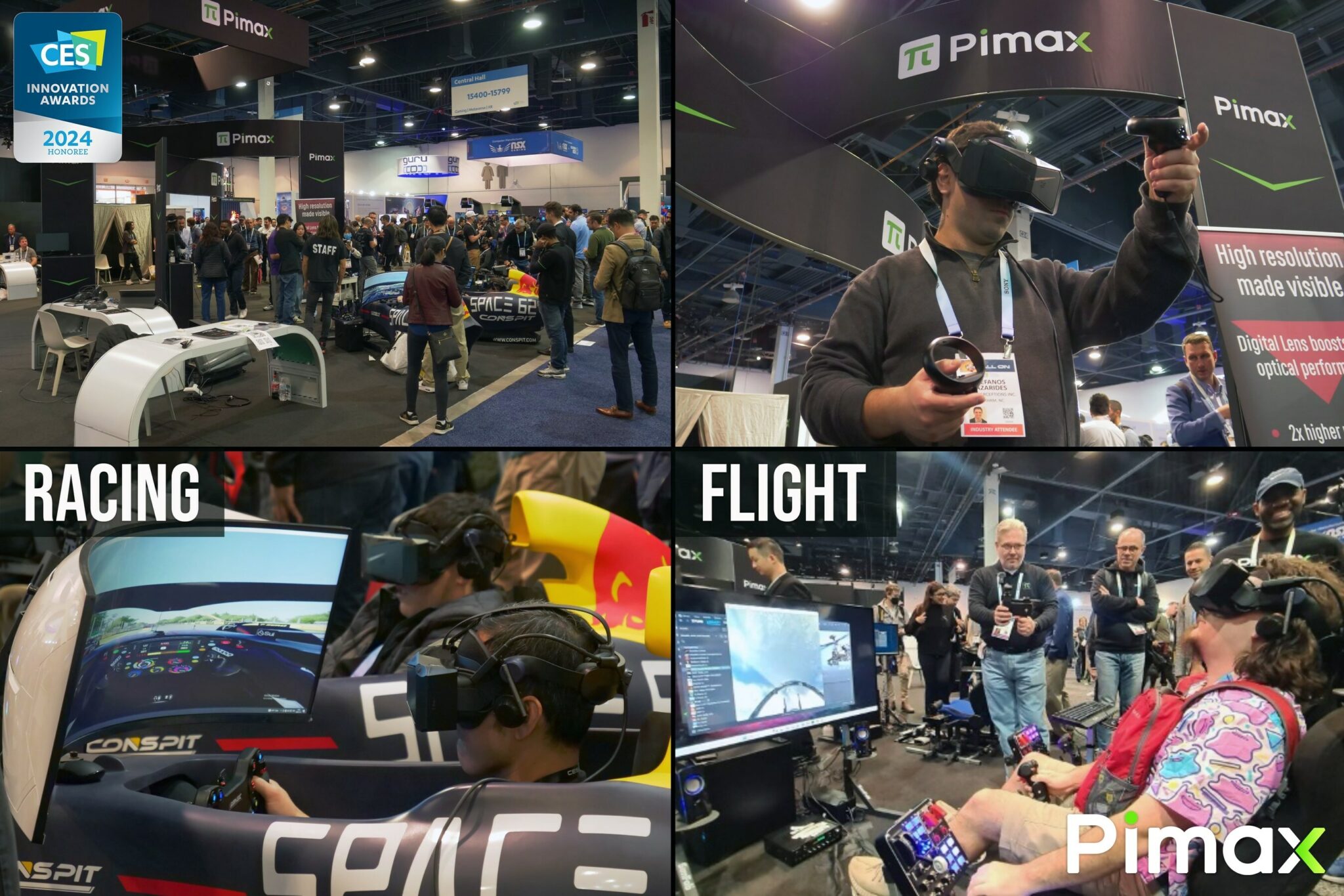 Pimax On Site Demo With Flight Racing Sim Rigs At CES 2024 2048x1365 