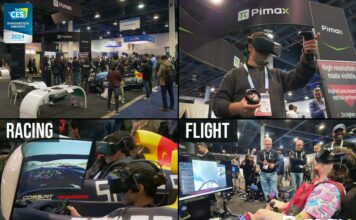 Pimax On-site Demo with Flight and Racing Sim Rigs at CES 2024